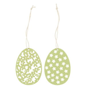 Papirklip æg i grønne mønstre, 2
assorterede varianter, mål H: 8 L: 5,7.